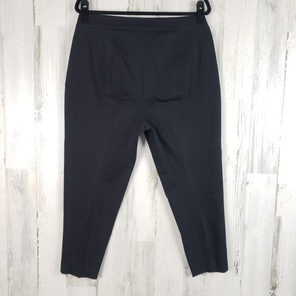Talbots Side Zip Cropped Black Flat Front Slim Fit Dress Pants Women's Size 14 - Picture 6 of 9